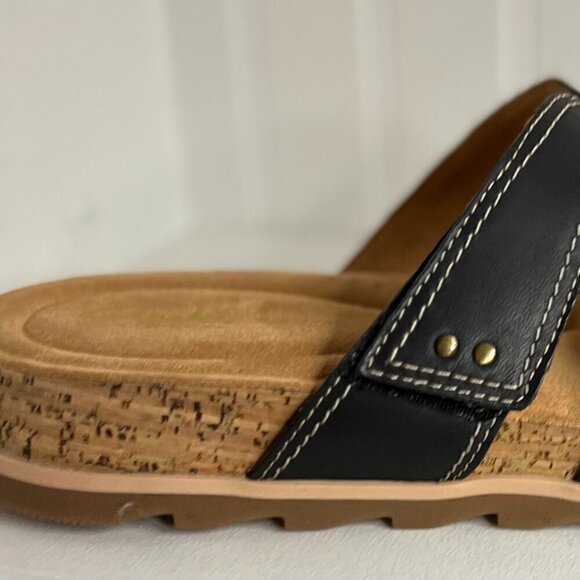 Clark's Wide Width Yacht Coral Leather Comfort Sandal Size 11W - Picture 7 of 7